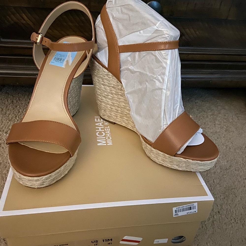 Michael Kors Tan Wedge Sandals